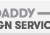 GoDaddy Design Services logo in gray and green.
